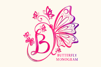 Butterfly Monogram Font - Elegant Decorative Lettering Designs