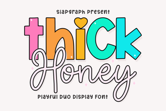 Thick Honey Duo Font – Bold & Sweet Display Typeface for Creative Designs